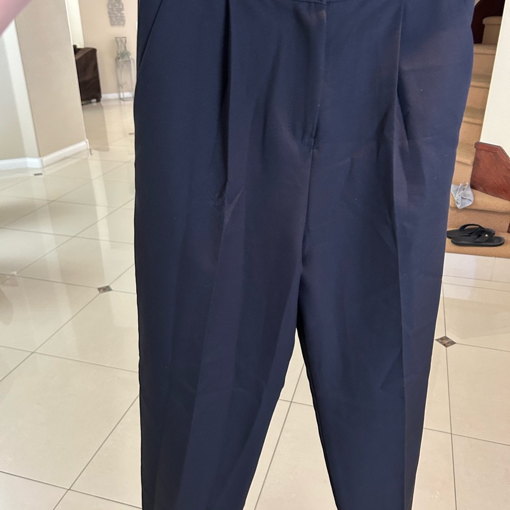 Classic Navy Pleated Trousers